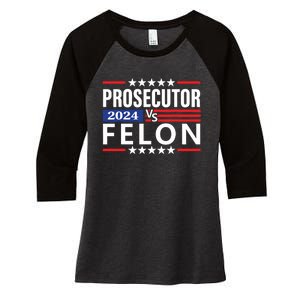 Prosecutor Vs Felon Women's Tri-Blend 3/4-Sleeve Raglan Shirt