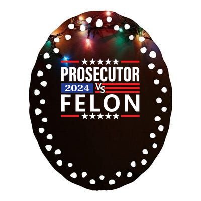 Prosecutor Vs Felon Ceramic Oval Ornament