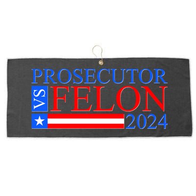 Prosecutor Vs Felon 2024 Kamala Vs Trump 2024 Election Large Microfiber Waffle Golf Towel