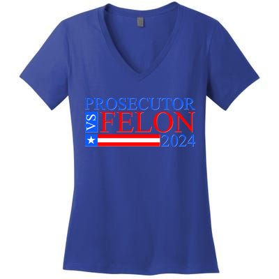 Prosecutor Vs Felon 2024 Kamala Vs Trump 2024 Election Women's V-Neck T-Shirt