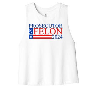 Prosecutor Vs Felon 2024 Kamala Vs Trump 2024 Election Women's Racerback Cropped Tank