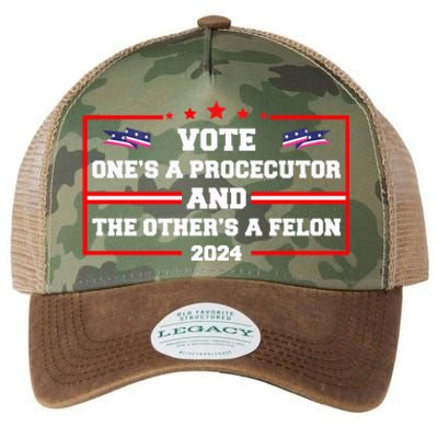 Prosecutor Versus Felon Voter Funny Political Legacy Tie Dye Trucker Hat