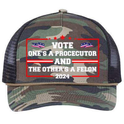 Prosecutor Versus Felon Voter Funny Political Retro Rope Trucker Hat Cap