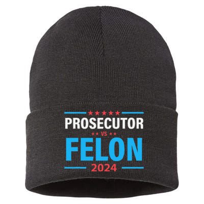 Prosecutor Versus Felon Political Voter Sustainable Knit Beanie