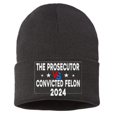 Prosecutor Vs Felon Prosecutor Vs Felon 2024 Funny Sustainable Knit Beanie