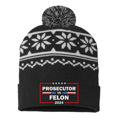 Prosecutor Vs Felon 2024 Funny Voting Election 2024 USA-Made Snowflake Beanie