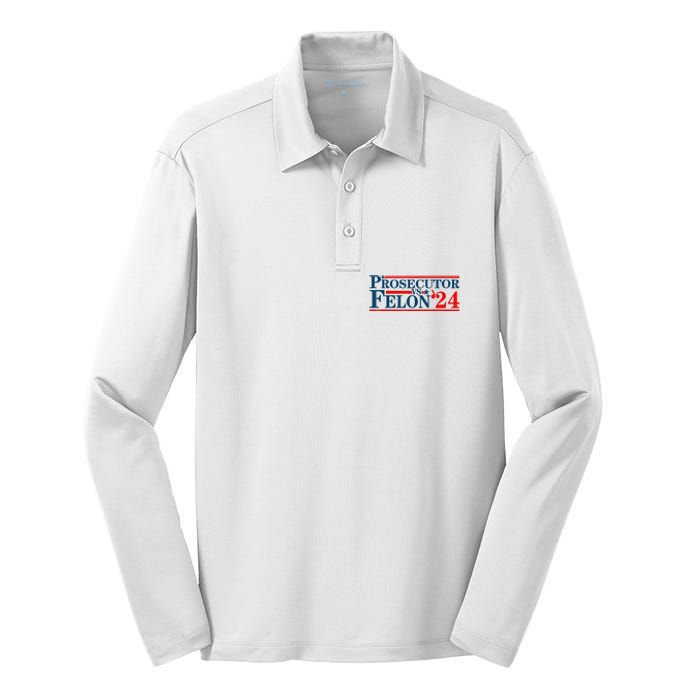 Prosecutor Vs Felon Funny Prosecutor Vs Felon 2024 Silk Touch Performance Long Sleeve Polo