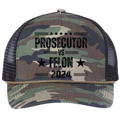 Prosecutor Vs Felon Funny Voting Election 2024. Retro Rope Trucker Hat Cap