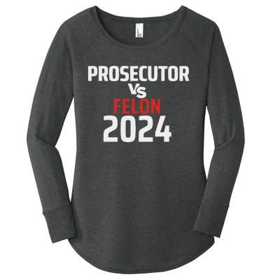 Prosecutor Vs Felon 2024 Funny Voting Election 2024 Usa Women's Perfect Tri Tunic Long Sleeve Shirt