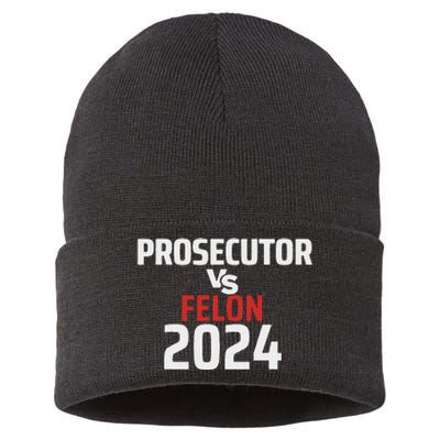 Prosecutor Vs Felon 2024 Funny Voting Election 2024 Usa Sustainable Knit Beanie