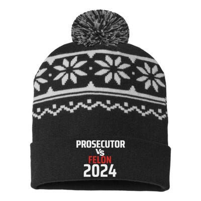 Prosecutor Vs Felon 2024 Funny Voting Election 2024 Usa USA-Made Snowflake Beanie