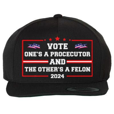 Prosecutor Versus Felon Voter Funny Political Wool Snapback Cap