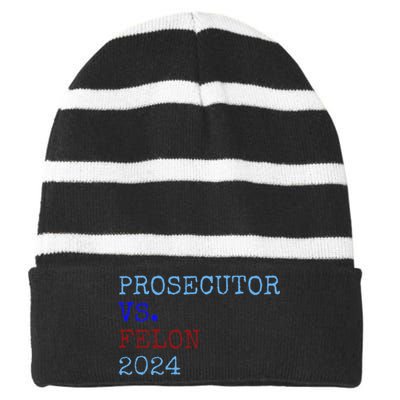 Prosecutor Vs Felon 2024 Striped Beanie with Solid Band