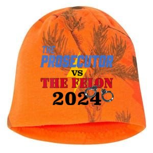 Prosecutor Vs Felon Pro Kamala Harris For President 2024 Kati - Camo Knit Beanie