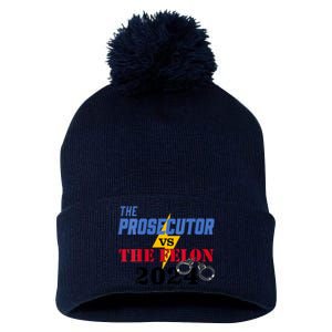 Prosecutor Vs Felon Pro Kamala Harris For President 2024 Pom Pom 12in Knit Beanie