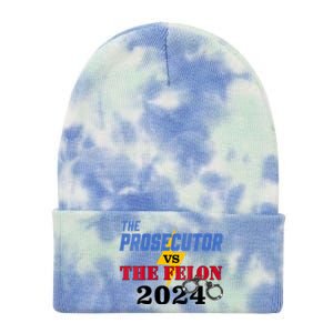 Prosecutor Vs Felon Pro Kamala Harris For President 2024 Tie Dye 12in Knit Beanie