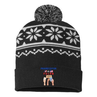 Prosecutor Vs Felon Vote USA-Made Snowflake Beanie