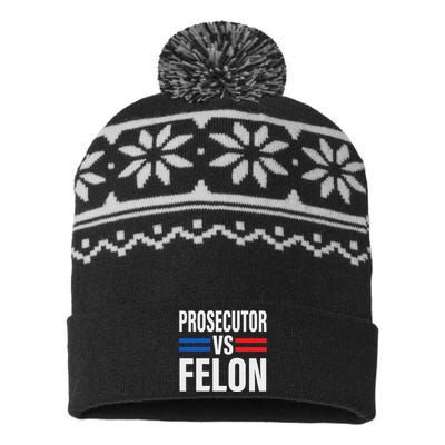 Prosecutor Vs Felon Pro Kamala Harris 2024 President USA-Made Snowflake Beanie