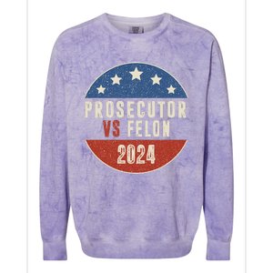 Prosecutor Vs Felon 2024 Retro Political Vote President Colorblast Crewneck Sweatshirt