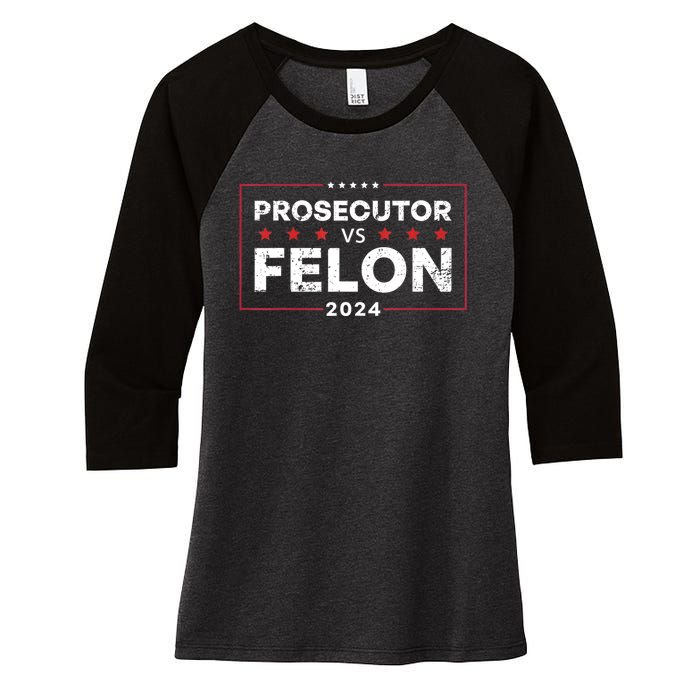 Prosecutor Vs Felon 2024 Women's Tri-Blend 3/4-Sleeve Raglan Shirt