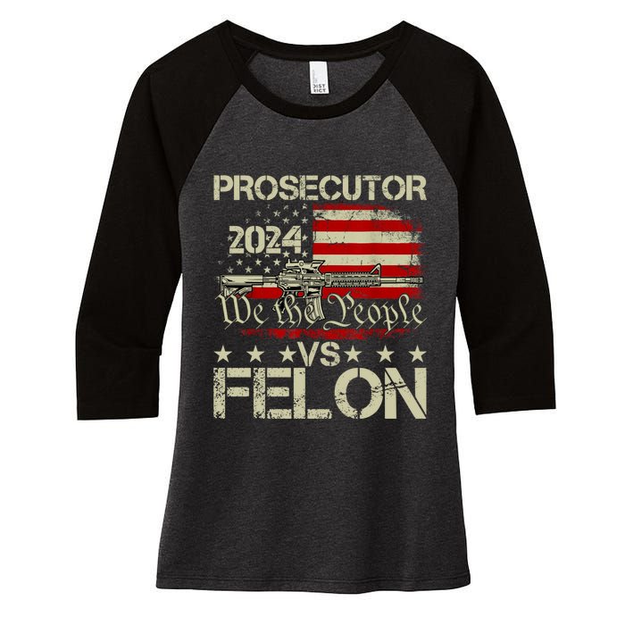 Prosecutor Vs Felon Prosecutor Vs Felon 2024 Women's Tri-Blend 3/4-Sleeve Raglan Shirt