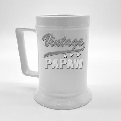 Papaw Vintage FatherS Day Grandpa Gift Funny Papaw Meaningful Gift Beer Stein