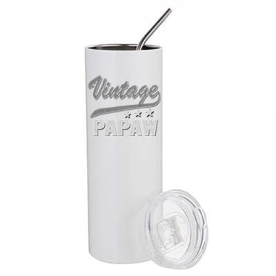 Papaw Vintage FatherS Day Grandpa Gift Funny Papaw Meaningful Gift Stainless Steel Tumbler