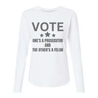 Prosecutor Versus Felon Voter Funny Political Womens Cotton Relaxed Long Sleeve T-Shirt