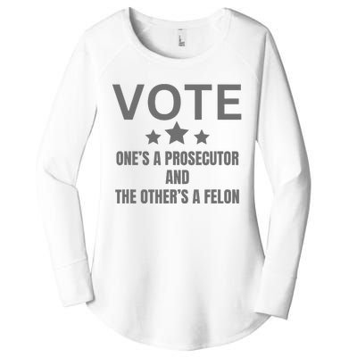 Prosecutor Versus Felon Voter Funny Political Women's Perfect Tri Tunic Long Sleeve Shirt