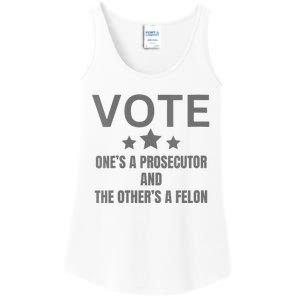 Prosecutor Versus Felon Voter Funny Political Ladies Essential Tank