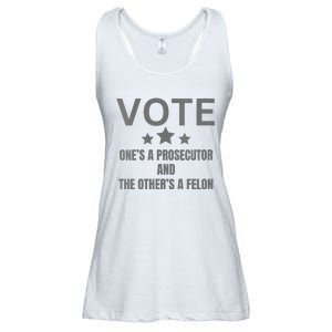 Prosecutor Versus Felon Voter Funny Political Ladies Essential Flowy Tank