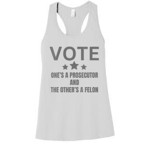 Prosecutor Versus Felon Voter Funny Political Women's Racerback Tank