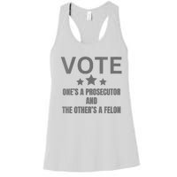 Prosecutor Versus Felon Voter Funny Political Women's Racerback Tank