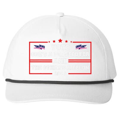 Prosecutor Versus Felon Voter Funny Political Snapback Five-Panel Rope Hat