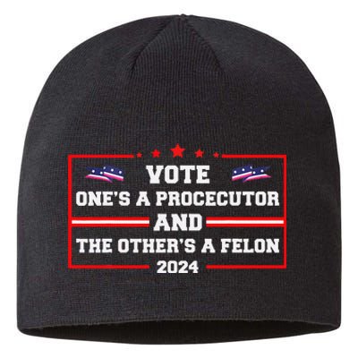 Prosecutor Versus Felon Voter Funny Political Sustainable Beanie