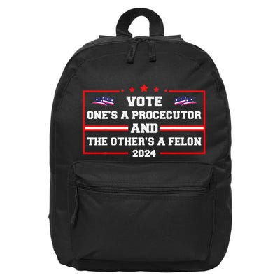 Prosecutor Versus Felon Voter Funny Political 16 in Basic Backpack