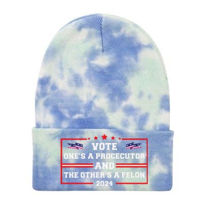 Prosecutor Versus Felon Voter Funny Political Tie Dye 12in Knit Beanie