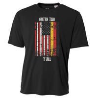 Patriotic Vintage German American Flag Guten Tag YAll Cooling Performance Crew T-Shirt