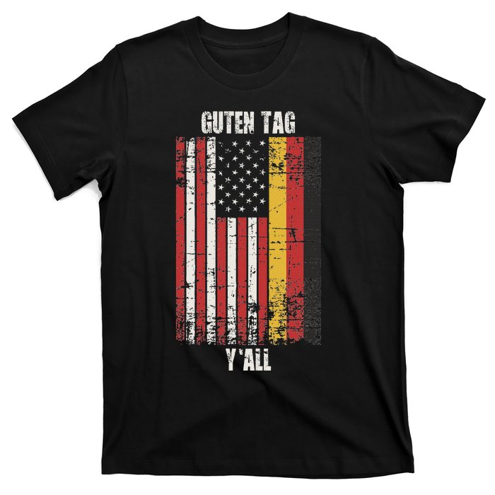 Patriotic Vintage German American Flag Guten Tag YAll T-Shirt