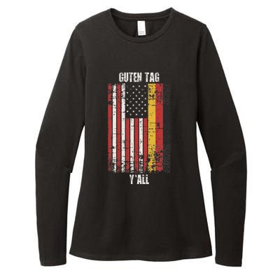 Patriotic Vintage German American Flag Guten Tag YAll Womens CVC Long Sleeve Shirt