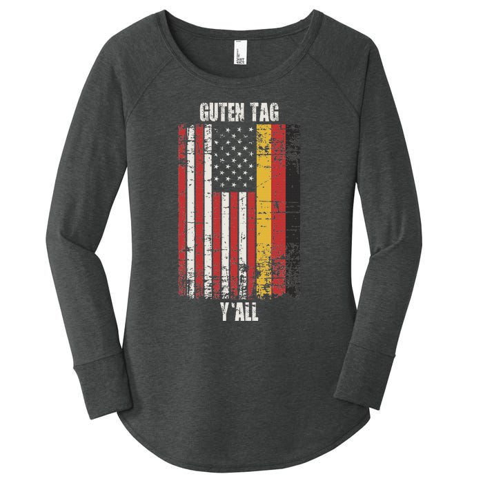 Patriotic Vintage German American Flag Guten Tag YAll Women's Perfect Tri Tunic Long Sleeve Shirt