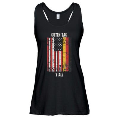 Patriotic Vintage German American Flag Guten Tag YAll Ladies Essential Flowy Tank