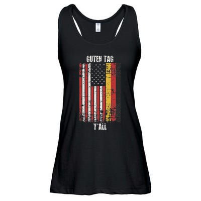 Patriotic Vintage German American Flag Guten Tag YAll Ladies Essential Flowy Tank