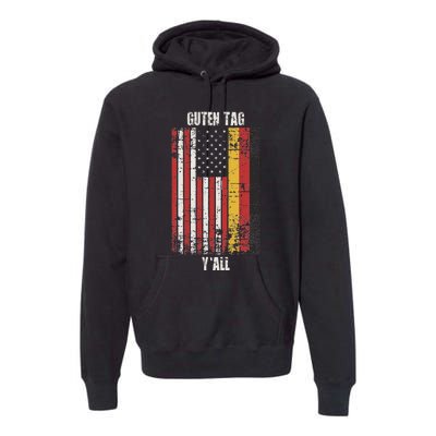 Patriotic Vintage German American Flag Guten Tag YAll Premium Hoodie