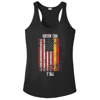 Patriotic Vintage German American Flag Guten Tag YAll Ladies PosiCharge Competitor Racerback Tank