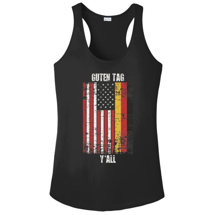 Patriotic Vintage German American Flag Guten Tag YAll Ladies PosiCharge Competitor Racerback Tank