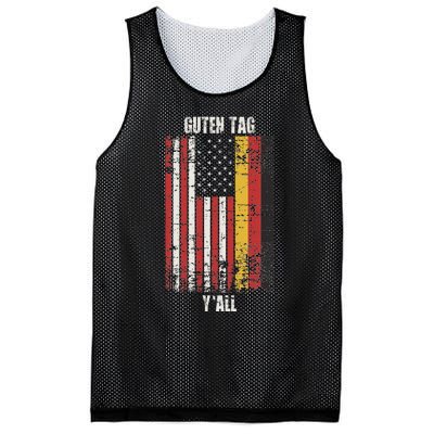 Patriotic Vintage German American Flag Guten Tag YAll Mesh Reversible Basketball Jersey Tank