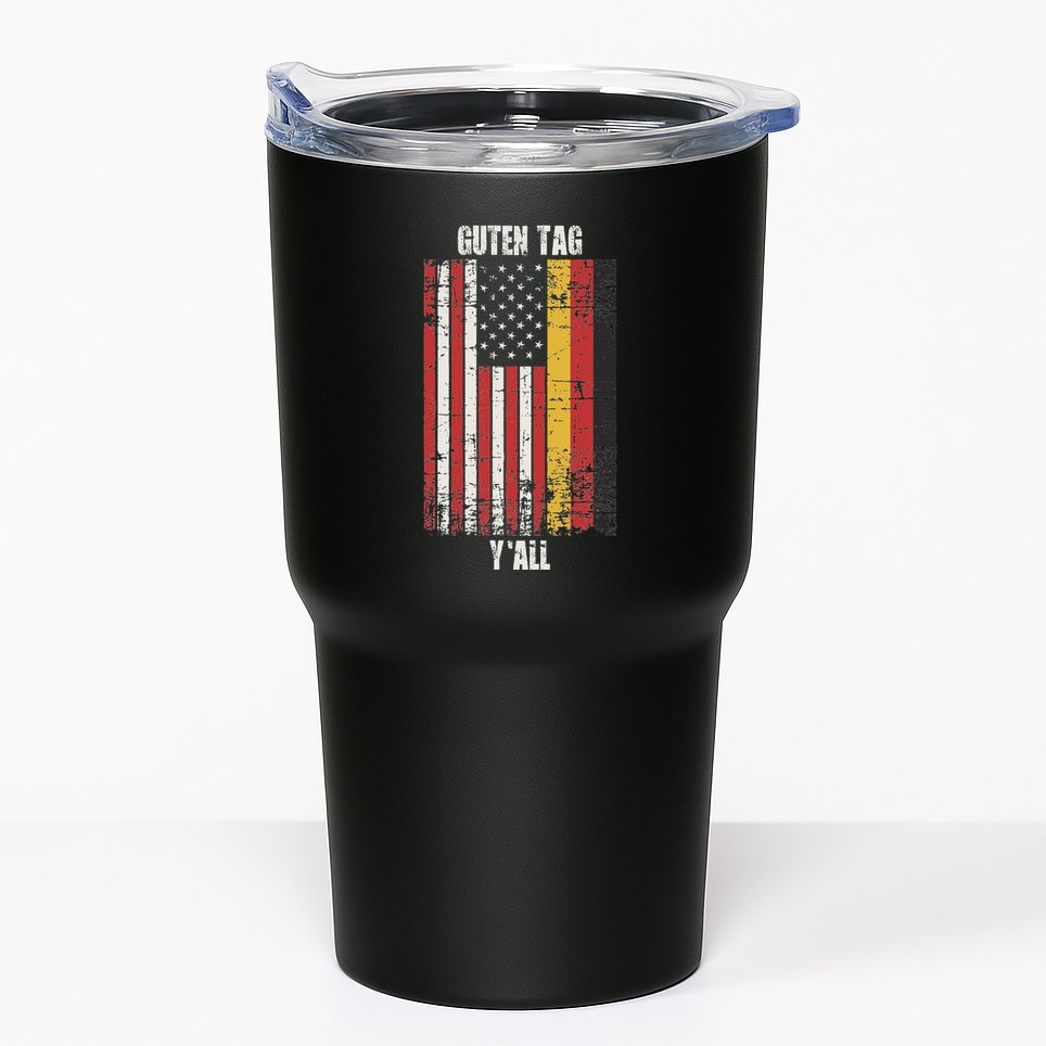 Patriotic Vintage German American Flag Guten Tag YAll Tumbler