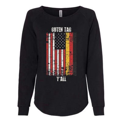 Patriotic Vintage German American Flag Guten Tag YAll Womens California Wash Sweatshirt