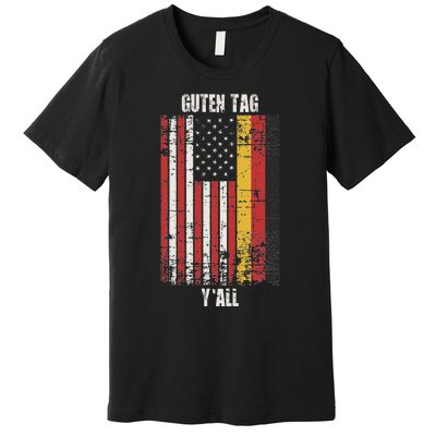 Patriotic Vintage German American Flag Guten Tag YAll Premium T-Shirt